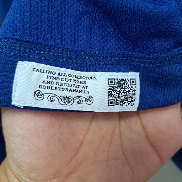 Robert Graham X Collection Blue Pull Over 1/4 Zip Long Sleeve Size XL Men's - Picture 4 of 8